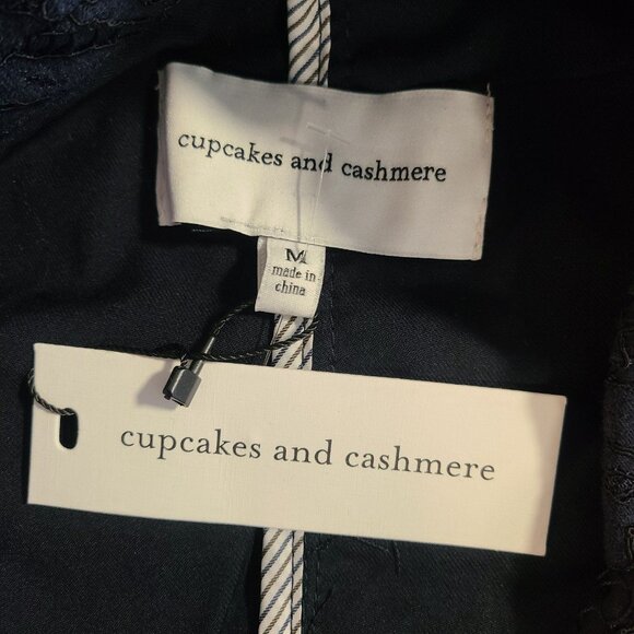 Cupcakes and Cashmere Aldean Lace Jacket     M NWT $178 Navy Blue Romantic - Picture 5 of 10